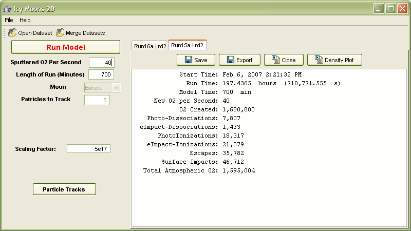 java simulation program screenshot